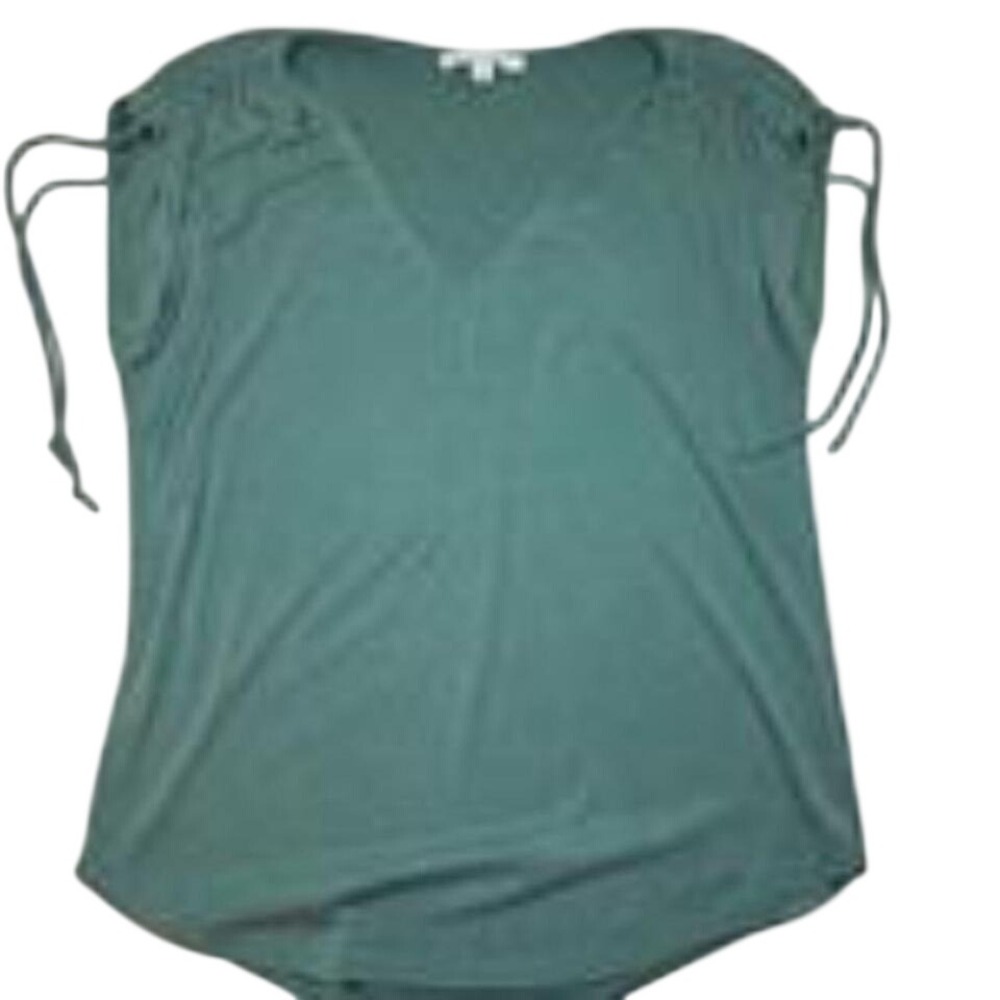 Green Envelope Womens Tunic Top Tie Shoulder‎ V Neck Casual Blouse Medium Fairy